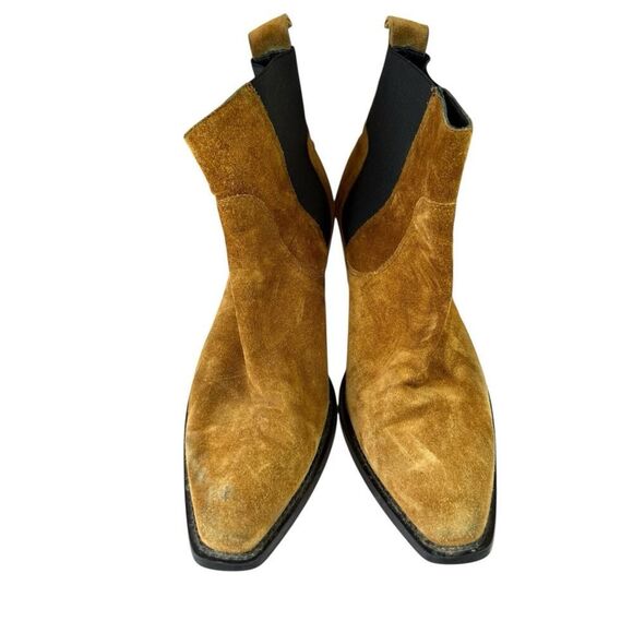 Everlane Western Chelsea Suede Ankle Boots Brown Leather Pull-On US 9 Italy - Picture 4 of 10